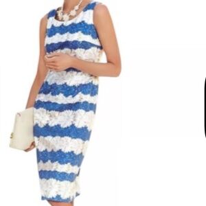 Talbots Daisy Striped Sheath Blue and White Dress in size 12
